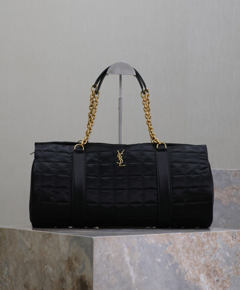 Saint Laurent Gloria In Quilted Nylon Black